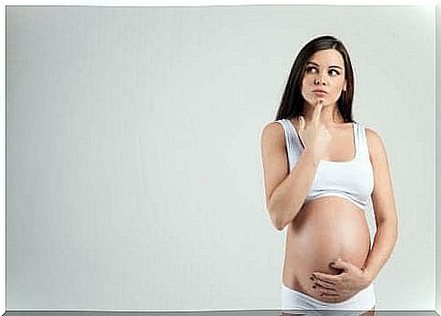 Pregnant woman with baby brain