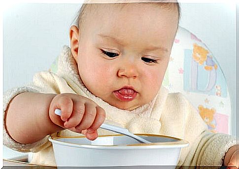 The first solid foods to be given to the baby must be transformed into a baby food