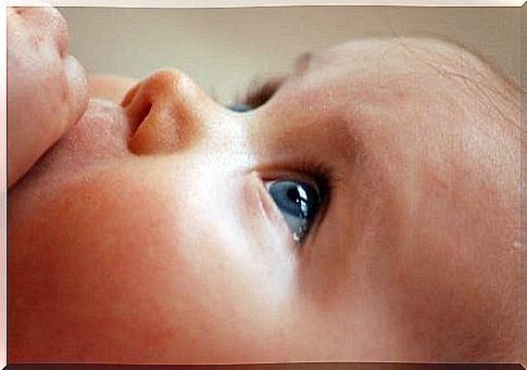 Baby boy with blue eyes